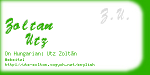 zoltan utz business card